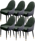 Lot de 6 chaises de salle à manger avec assise rembourrée et pieds en bois moderne