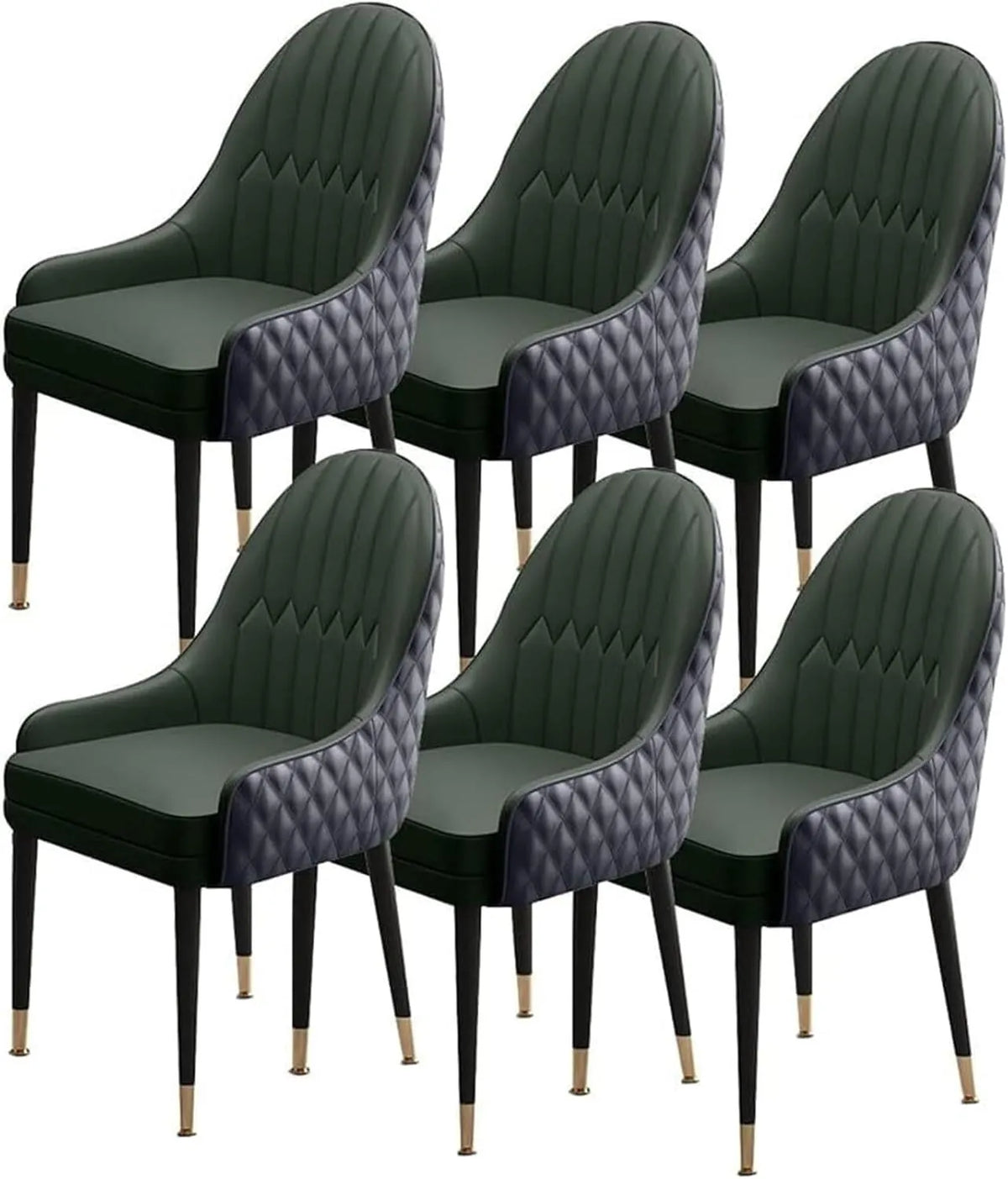 Lot de 6 chaises de salle à manger avec assise rembourrée et pieds en bois moderne