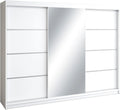 Armoire Coulissante Blanche avec Miroir 200 cm - Mars Meble Mono