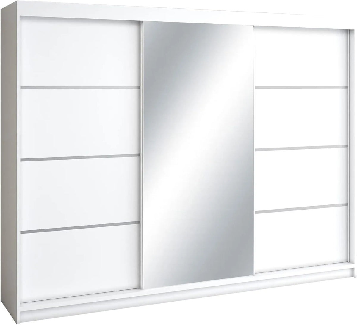 Armoire Coulissante Blanche avec Miroir 200 cm - Mars Meble Mono