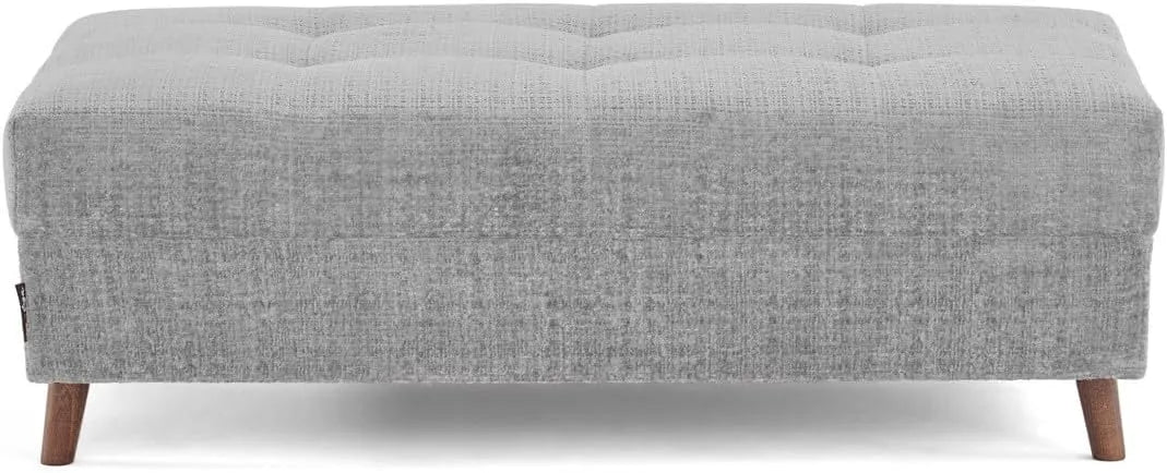 Lisa Design - Pouf en Velours Gris Texturé Rune
