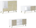 Salon Élegant : Buffet, Meuble TV et Table Basse - Modèle Wind, Blanc/Puccini