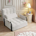 Chaise Longue Convertible en Lit avec Accoudoirs et Poches - Beige