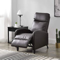 Fauteuil Relax en Similicuir Marron avec Repose-Pieds Inclinable - 102x60x92 cm