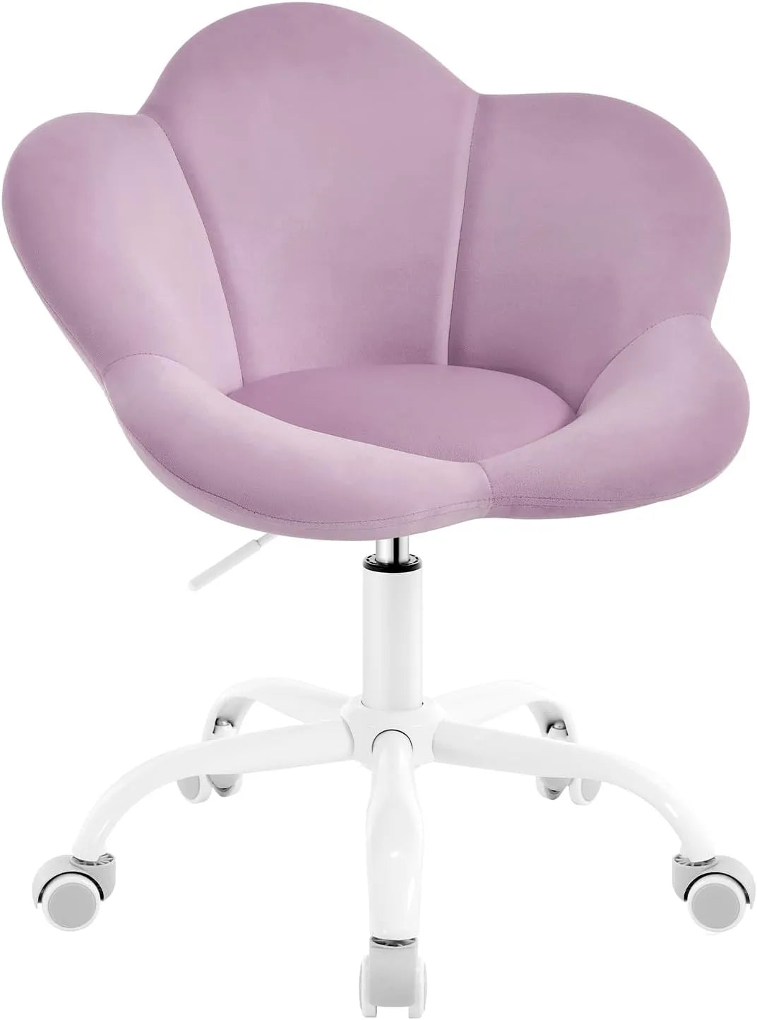 Chaise Ergonomique Enfant en Velours Violet, Réglable et Pivotante