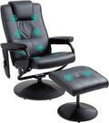 Fauteuil de Massage Électrique Inclinable avec Repose-Pieds en Similicuir Noir