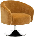 Fauteuil Pivotant en Velours Ocre 73cm - Design Moderne