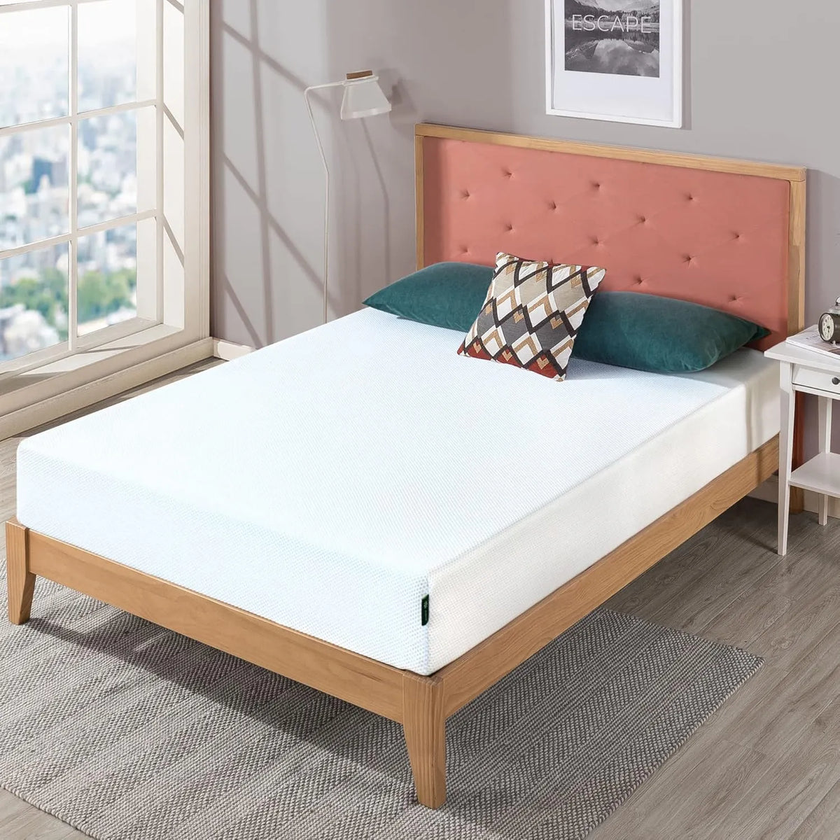 ZINUS Matelas Mémoire de Forme Thé Vert et Gel Rafraîchissant 140x190cm | Hauteur 25cm | Certification OEKO-TEX