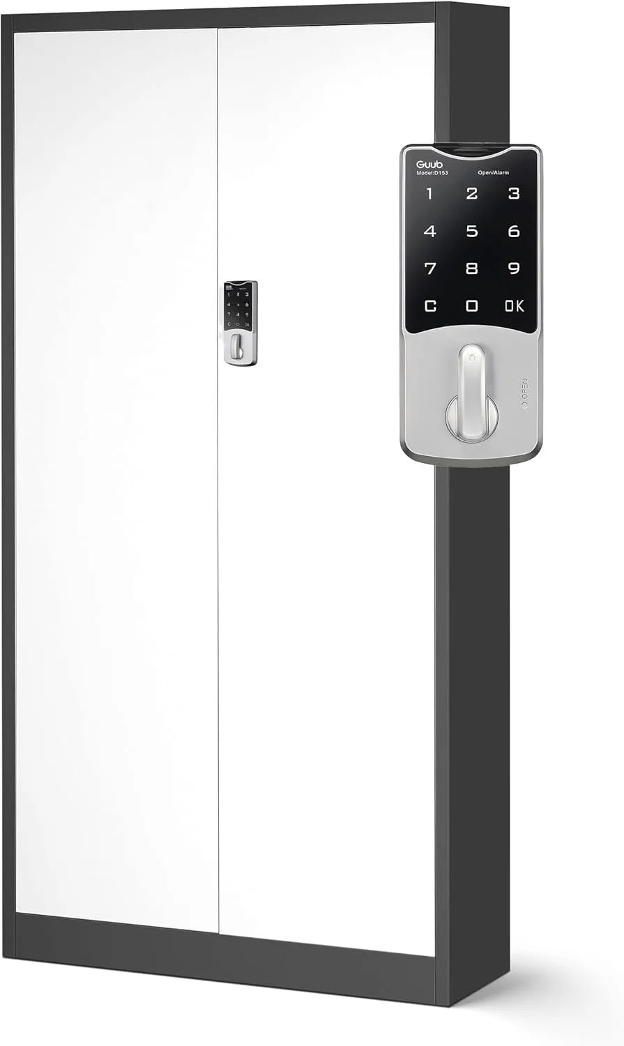 Armoire à dossiers en acier avec serrure à combinaison, 185x90x40 cm, anthracite et blanc