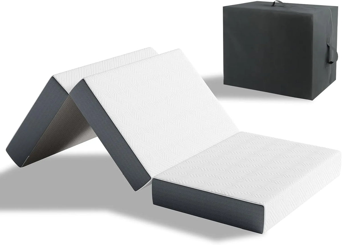Matelas Pliable 120x195x10 cm en Mousse à Mémoire - Confort de Voyage