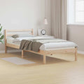 Lit Plateforme en Pin Massif avec Tête, Marron 208,6 x 157,6 x 69,4 cm, Design Moderne Durable