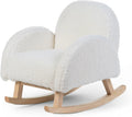 Chaise à Bascule Enfant en Peluche Teddy Blanche - Childhome