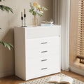 Commode Moderne 6 Tiroirs, Blanc Mat/Chêne, 74x40x90 cm