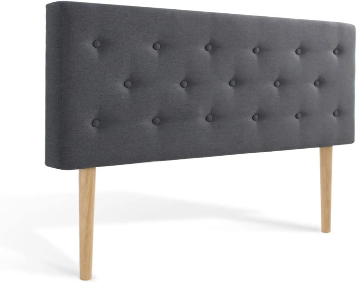 Tête de lit capitonnée 160 cm Théa en tissu gris foncé - Intense Déco