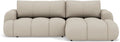 Canapé d'Angle Convertible 4 Places en Tissu Bouclette Beige avec Coffre