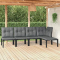 Ensemble modulaire de jardin 5 pièces en polyrotin résistant, coussins inclus, pour extérieur