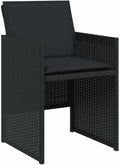 Ensemble de 4 Chaises de Jardin avec Coussins, Dossier Confortable, Résine Tressée Noire pour Terrasse