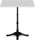 Table Bistrot Retro en Marbre 60x60 cm - Base en Fonte Résistante, Design Nouveau Art