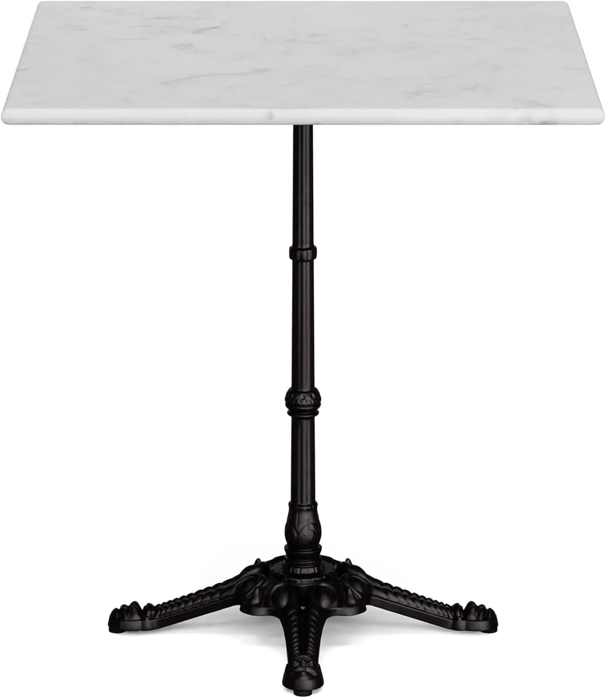 Table Bistrot Retro en Marbre 60x60 cm - Base en Fonte Résistante, Design Nouveau Art