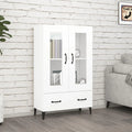 Buffet Haut Blanc en Bois d'Ingénierie 70x31x115 cm - 30 kg