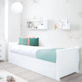 Lit gigogne pour enfant 90x190 cm en bois blanc