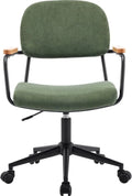 HOMIFAB Chaise de Bureau Ergonomique en Velours Côtelé Vert Kaki - Modèle Gianni