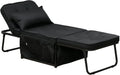 Fauteuil Lit 4 en 1 HOMCOM avec Dossier Inclinable et Repose-Pied Noir