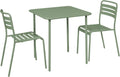 Ensemble de Table de Jardin en Métal avec 2 Chaises Vert Amélia