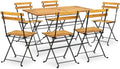 Ensemble de Salle à Manger Extérieure Pliable en Acacia 7 Pièces