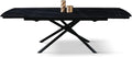 Table extensible Alfio en céramique noire Sahara avec pieds en métal noirs, pour cuisine et salon, 160x90x75 cm