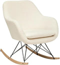 Fauteuil à Bascule en Bouclette Blanche - 83cm