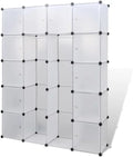 Armoire Modulable en Plastique Élégante avec 14 Compartiments - Blanc - Idéale pour Petits Espaces