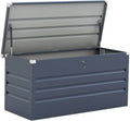 Coffre de Rangement Extérieur en Métal - 680L - 165x69x60 cm - Gris
