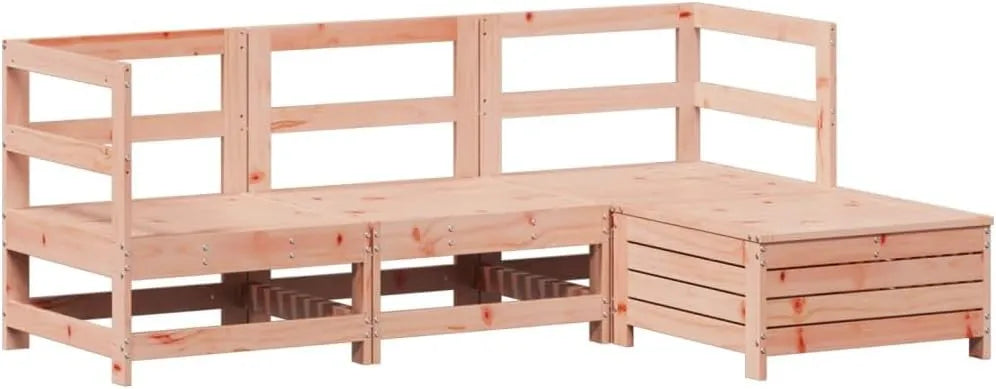 Ensemble Salon de Jardin 4 Pièces en Bois de Sapin de Douglas