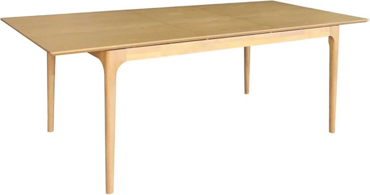 Table à Manger Extensible en Bois d'Hévéa et Placage Frêne, 6 à 8 Personnes - Modèle Elena