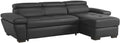 Canapé d'Angle Convertible en Cuir Gris Anthracite - JONOVA