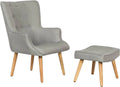 Fauteuil Scandinave Odense en Tissu Gris Clair, 1 Place
