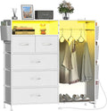Armoire Multi-Usage à LED avec Chargeur Intégré et Poches Latérales