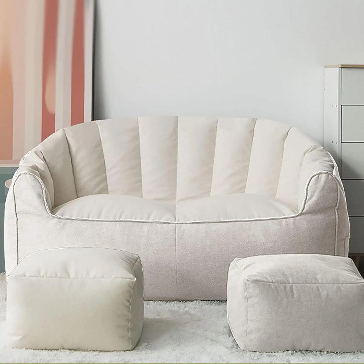 Canapé beige confortable pour intérieur et extérieur - Élégance polyvalente