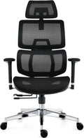Chaise de Bureau Ergonomique, Dossier Respirant, Accoudoirs 3D, Inclinaison 130°