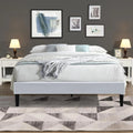 Ensemble de Sommier Tapissier Déhoussable 160x200 cm - Housse Lavable avec Pieds 20 cm et Lattes - Tissu Polyester Blanc