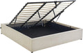 Lit Coffre 180x200 cm en Velours Beige avec Sommier - Collection Adulte Handy