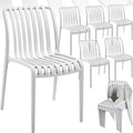 Ensemble de 6 Chaises de Jardin Empilables Résistantes aux Intempéries pour Balcon et Terrasse