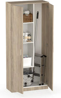 Armoire Polyvalente 2 Portes, 4 Compartiments avec Étagère Ajustable, 180x80x35cm, Chêne Cambrian
