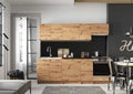 Cuisine Équipée Mila 8 Éléments Chêne Artisan avec Plan de Travail - 240 cm