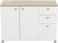 Buffet Moderne en Chêne Kronberg et Blanc avec 3 Portes et 2 Tiroirs pour Salon