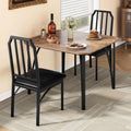 Ensemble Table et Chaises de Cuisine pour 2 Personnes, Design Compact Métal et Bois, Idéal pour Petits Espaces, Marron et Noir