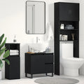 Armoire de salle de bain contemporaine en chêne noir, 65 x 33 x 60 cm, pour un rangement optimisé
