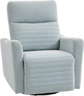 Fauteuil de Relaxation Pivotant 360° avec Repose-Pieds, Revêtement en Lin Gris-Bleu, Confort pour Salon ou Bureau