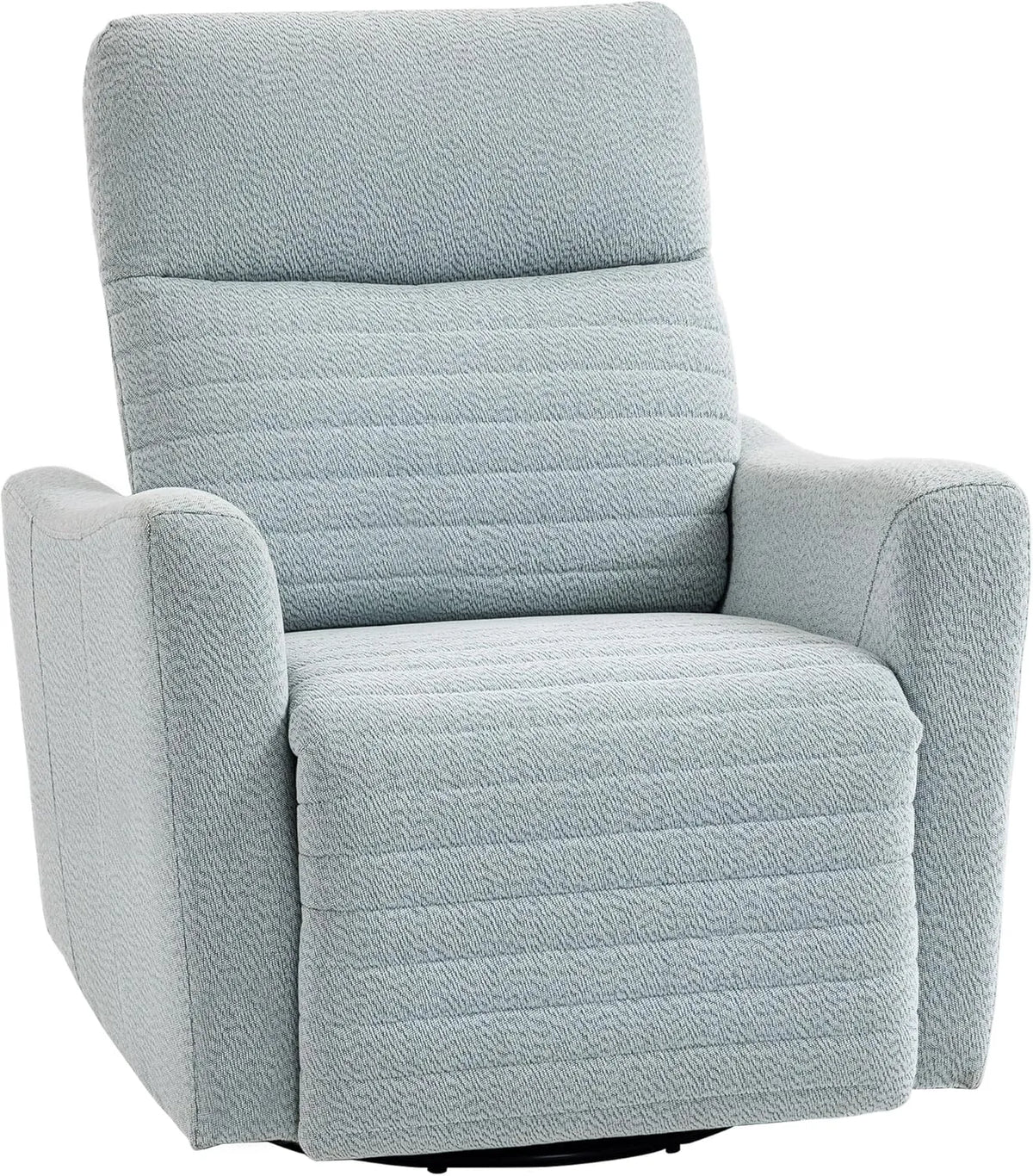 Fauteuil de Relaxation Pivotant 360° avec Repose-Pieds, Revêtement en Lin Gris-Bleu, Confort pour Salon ou Bureau